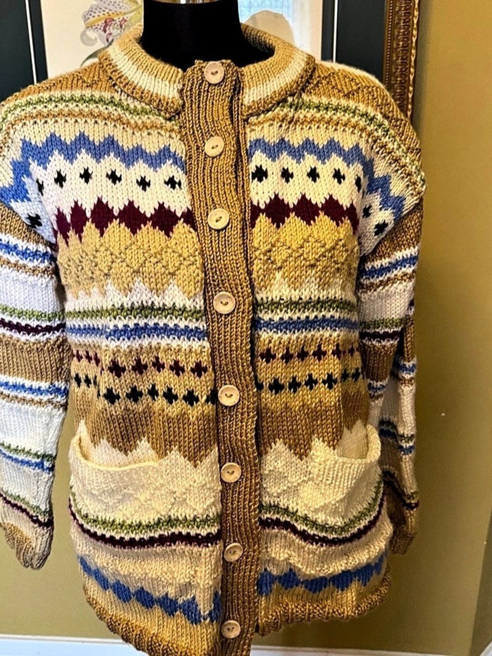 Handmade cotton knit sweater